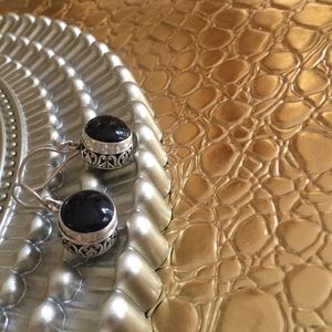 VTG black Onyx earrings 925 silver